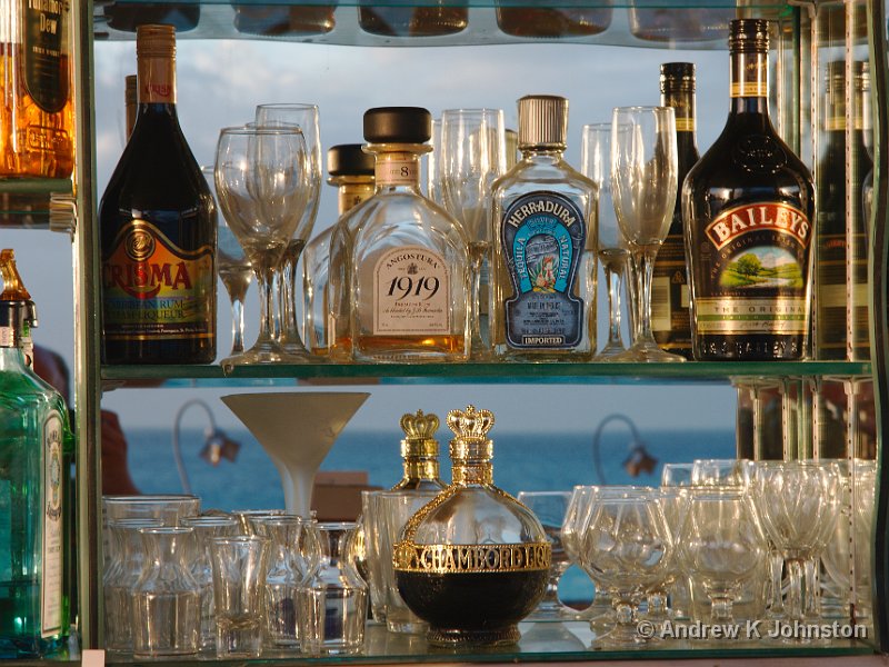 0409_40D_7417.jpg - Bar display at Aqua, St.Lawrence, Barbados