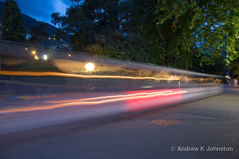 0809_40D_8439.jpg - There was a wonderful little train along the promenade in Montreux. It did about 5 mph, but I really like this time-lapsed shot!