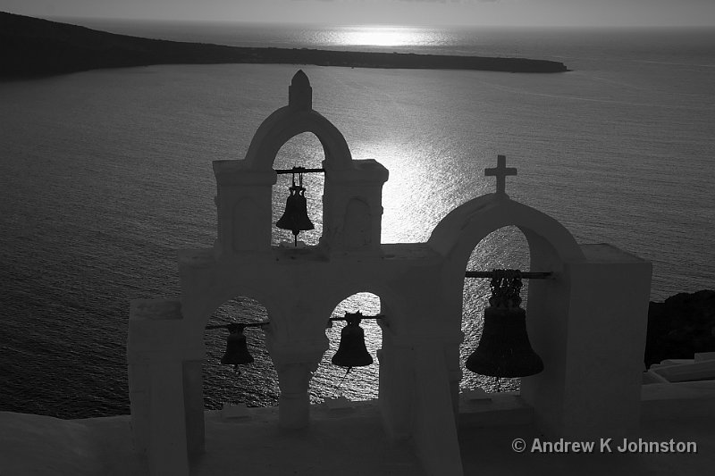 1009_40D_9526.jpg - Bell tower against sunset in Oia, Santorini